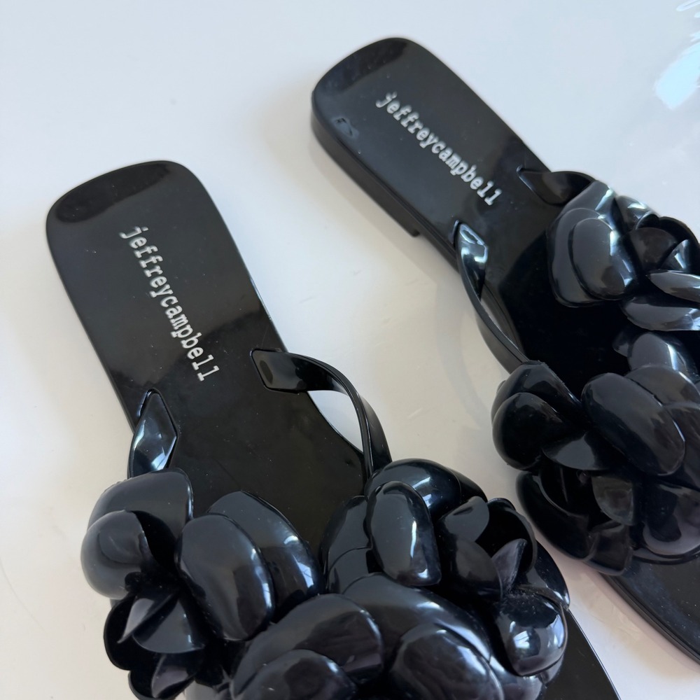 Jeffrey Campbell Fleuris Jelly Flip-Flop Sandals Size 37 - Picture 3 of 8